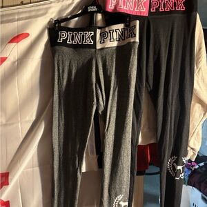 2- VS PINK YOGA LEGGINGS SZ MED